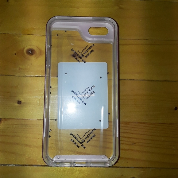 iPhone 5/5S/SE Metallic Pink Framed Clear Slim Fit Hybrid Phone Case - Picture 3 of 4